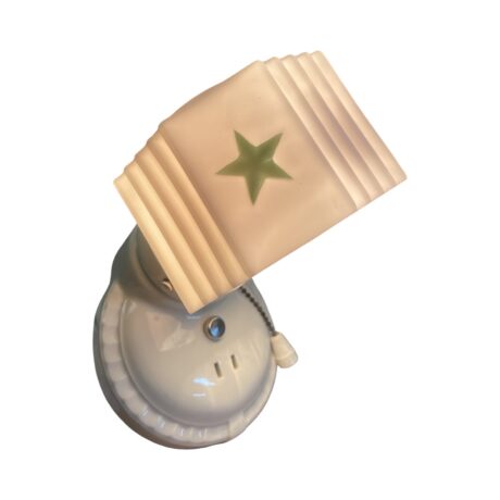 VL1270 Porcelain Sconce 1920 Milk Glass Art Deco Texaco Star Shade Restored RARE - Image 2