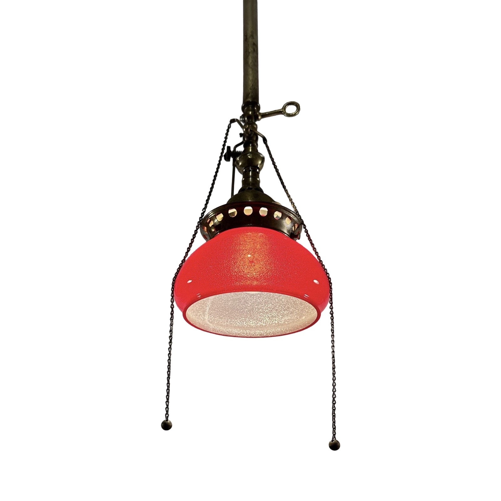 VL1284 Antique Victorian Inverted Gas REFLEX Pendant Light Electrified Restored - Image 2