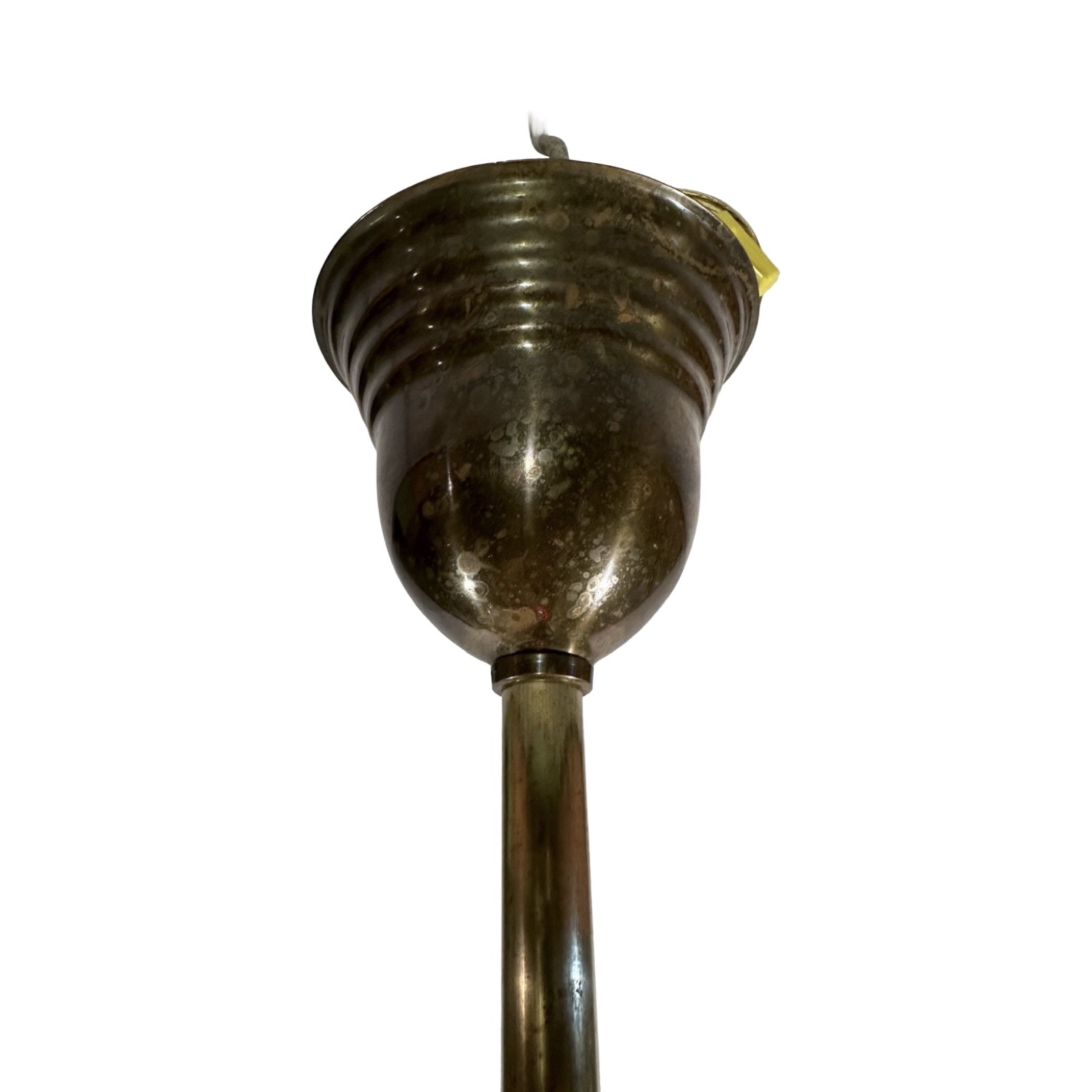 VL1284 Antique Victorian Inverted Gas REFLEX Pendant Light Electrified Restored - Image 5