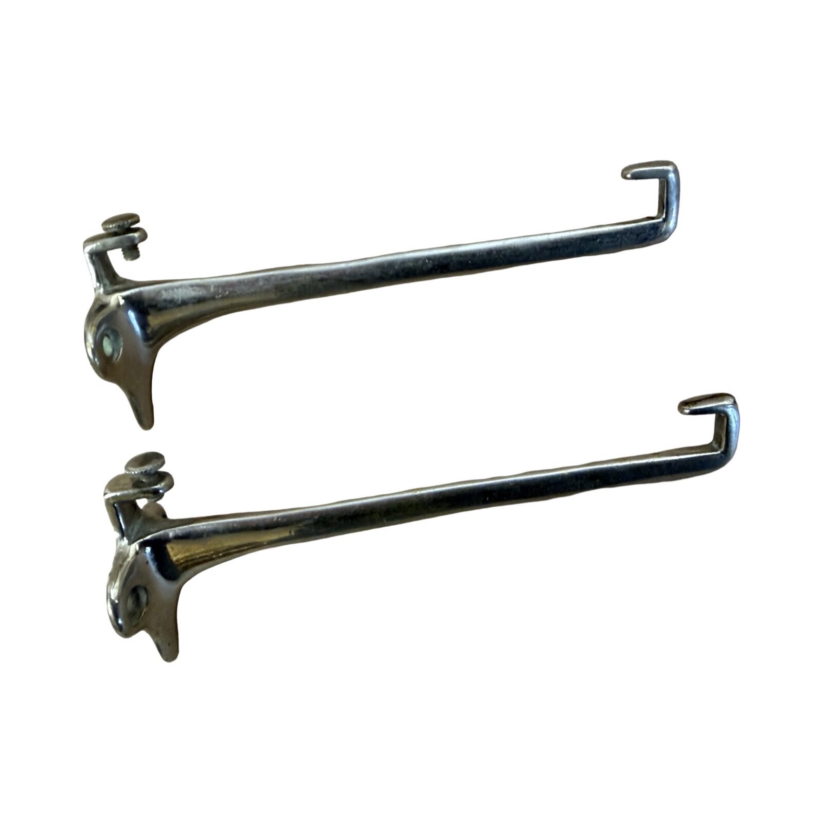 VBP1078 Antique c1910 San-O-La Nickel Brackets Bathroom Shelf 18 in Restored - Image 3