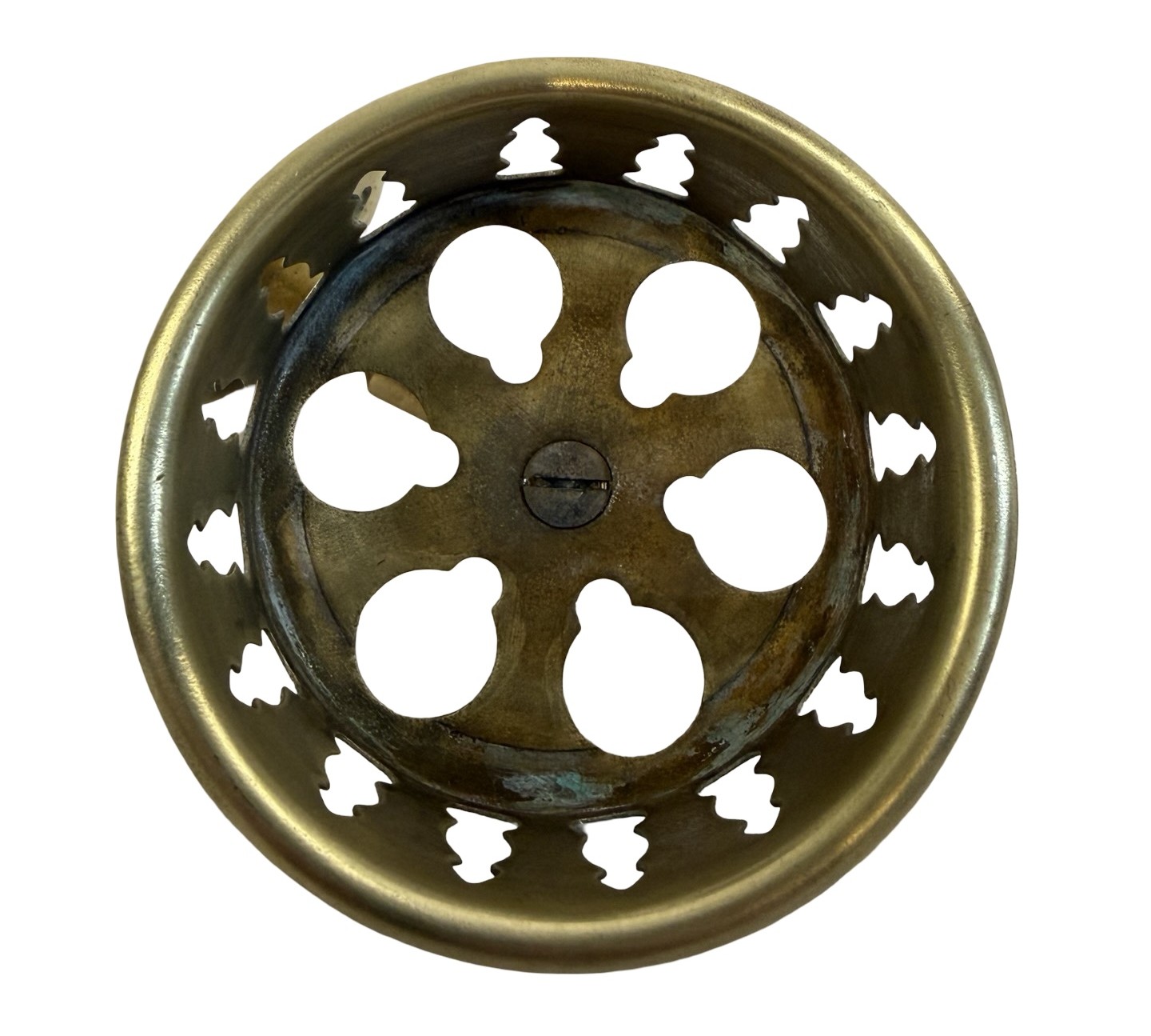 VBP1084 Antique Vintage Brass c1900 SMC Wall Mount Cup/Tumbler Holder - Image 4