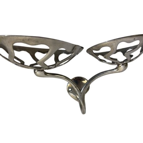 ABS1005 Antique c1905 Nickel Art Brass NY San-O-La Large Sponge Soap Holder RARE