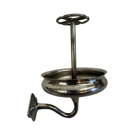 ABS1007 Antique c1905 Art Brass NY Co Inverted Tumbler Holder Nickel Plated RARE