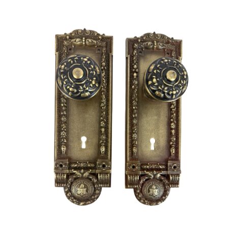 AH1037 Pair c1907 Chicago City Hall Cook County Bronze Door Back Plates Y&T Olympus