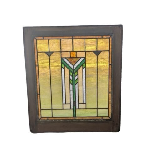 AG1089 Antique c1910 Craftsman Prairie School Piano Window Chevron Restored