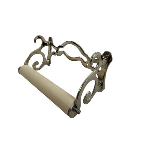VBP1089 Antique c1905 Art Brass Nickel Plated Brass Toilet Paper Holder Restored