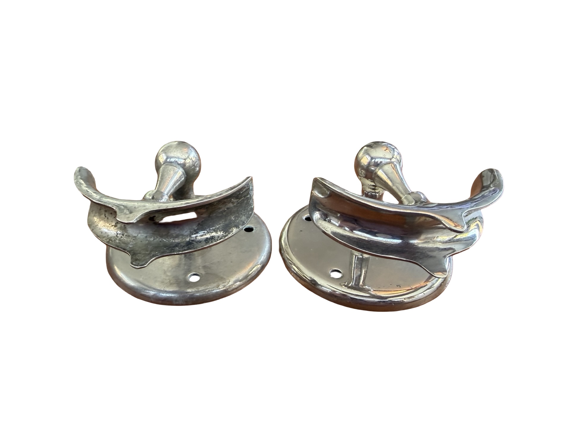 VBP1085 Antique c1910 Nickel Plated Brass Wall Mount Hand Shower Holder RARE - Image 5