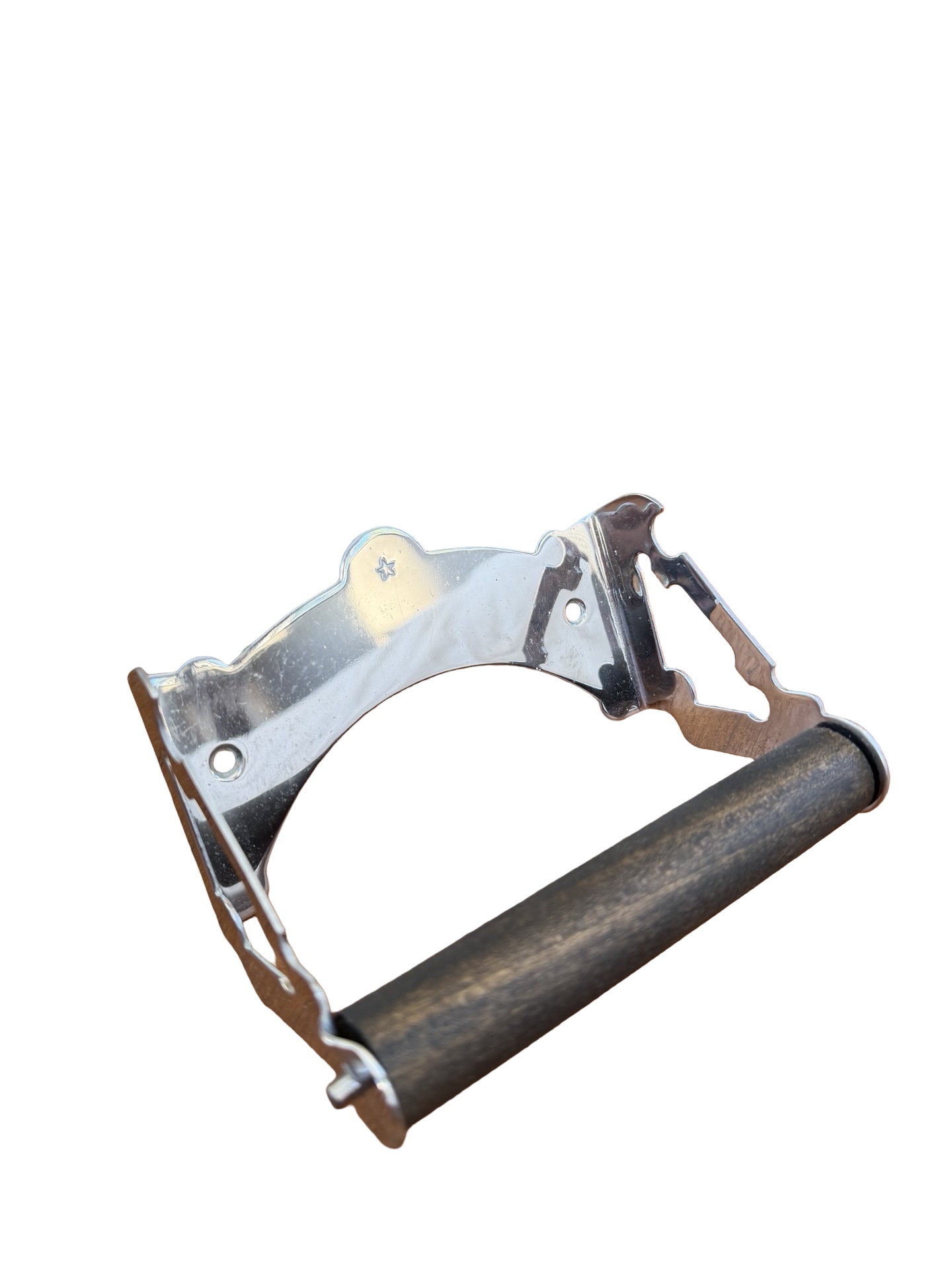 VBP1064 Vintage Nickel Plated Brass Toilet Paper Holder with Star Mark Restored - Image 2