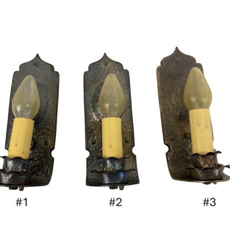 VL1301 Hammered Bronze c1910 Craftsman Shapiro & Aronson Sconces Restored Quantity!
