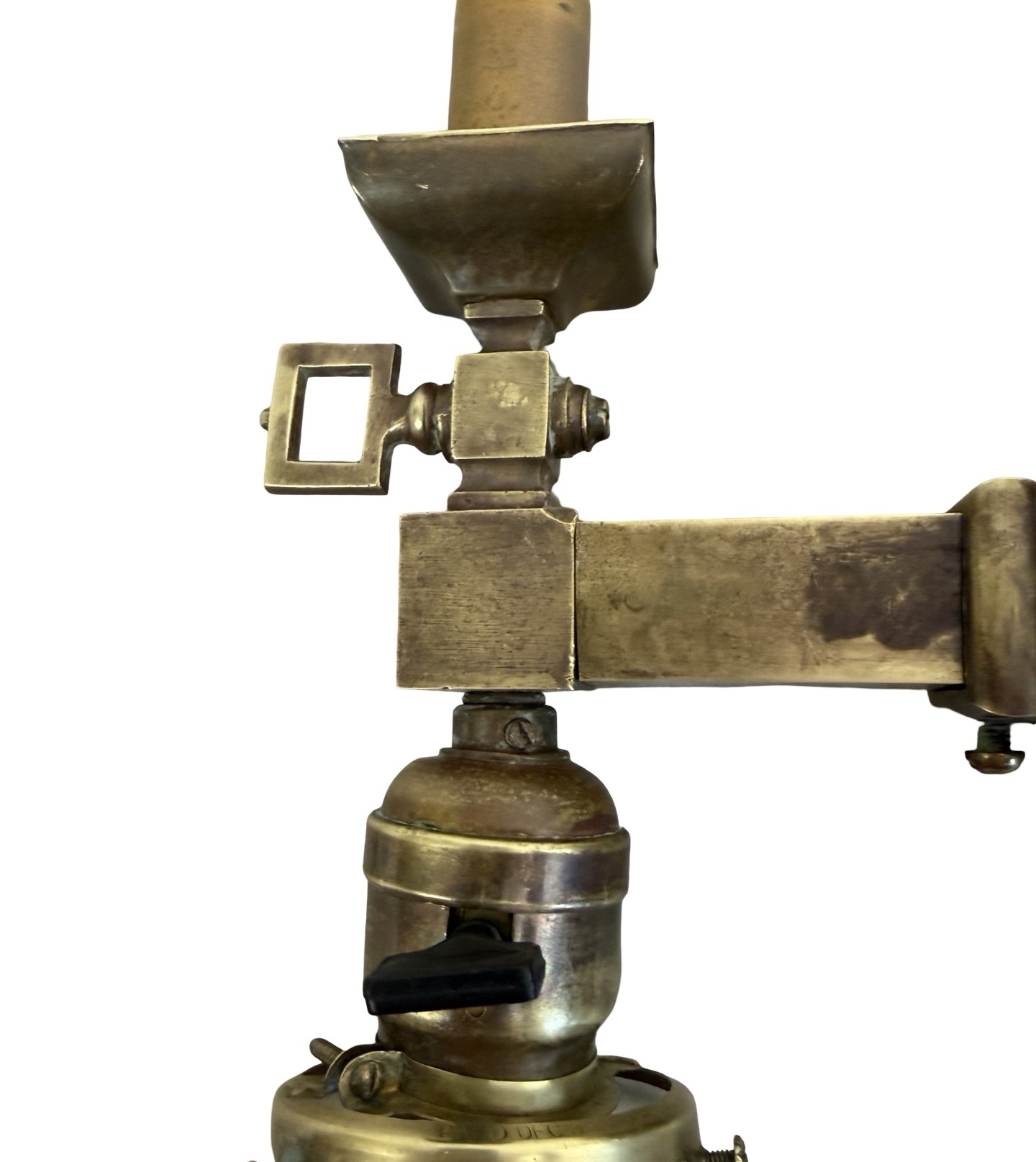 VL1306 Antique c1905 Brass Craftsman 2-Lt Converted Gas/Electric Sconce Restored - Image 5