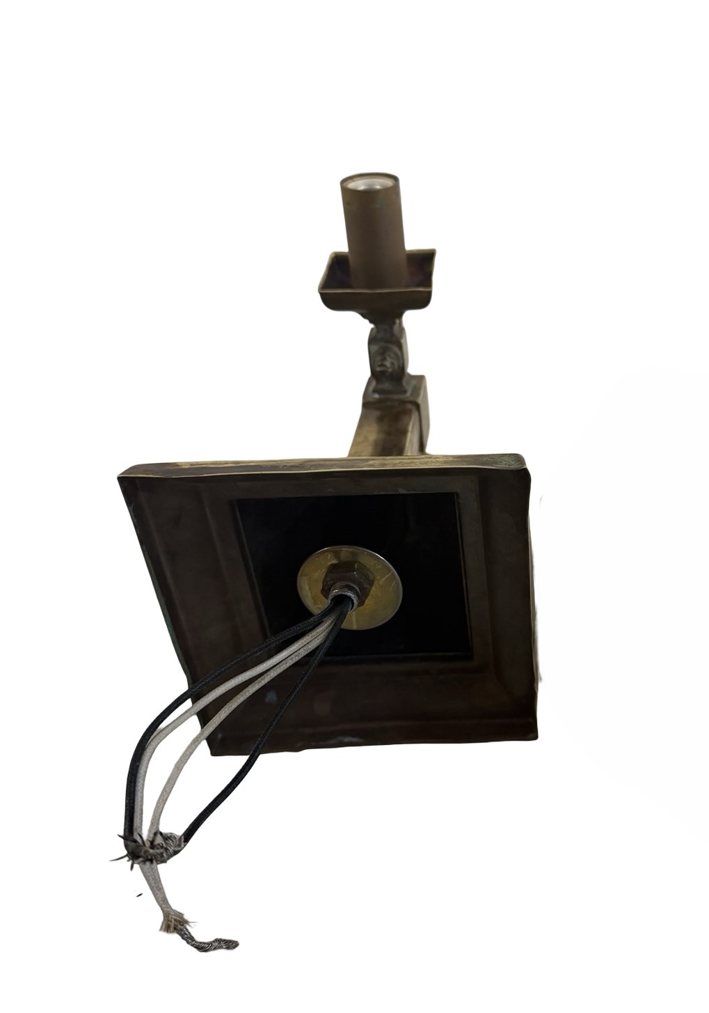 VL1306 Antique c1905 Brass Craftsman 2-Lt Converted Gas/Electric Sconce Restored - Image 7