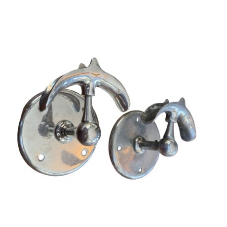 VBP1085 Antique c1910 Nickel Plated Brass Wall Mount Hand Shower Holder RARE