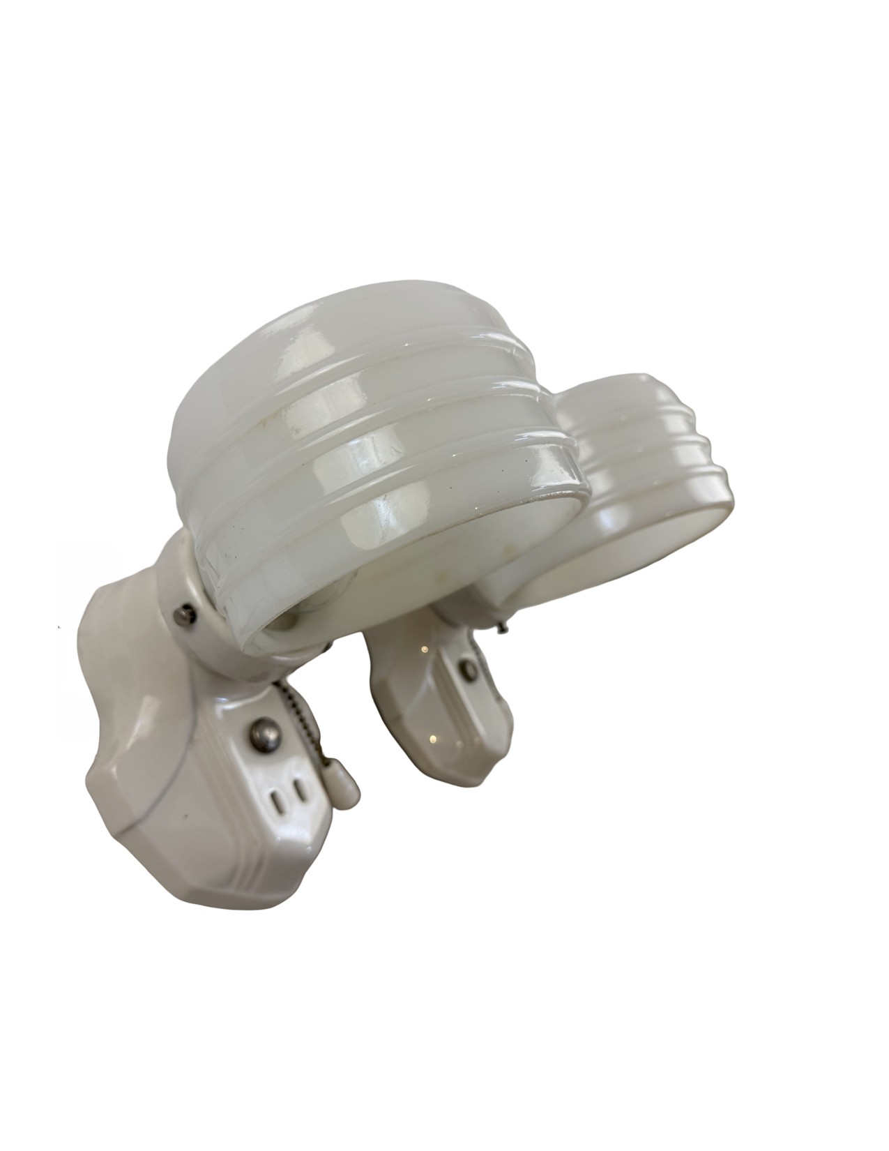 VL1312 Pair Antique Vintage Streamline Art Deco Porcelain Sconces c1920 Restored