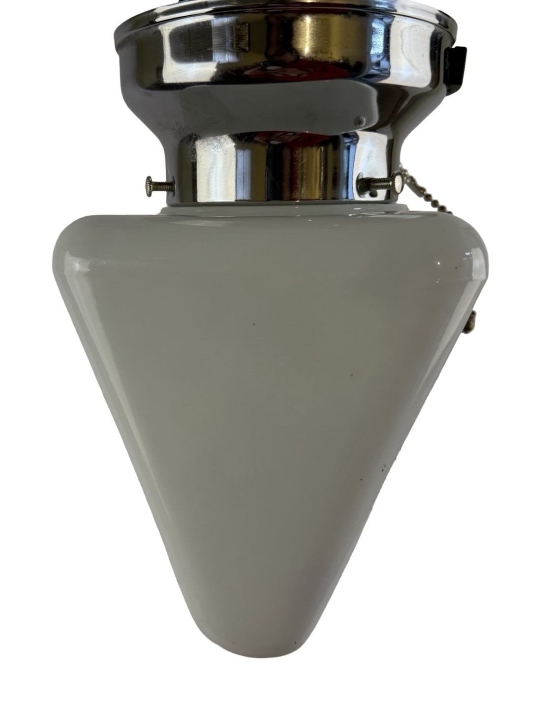 VL1314 Vintage c1930 Milk Glass NOS Green Double Sided Exit Light Restored RARE - Image 6