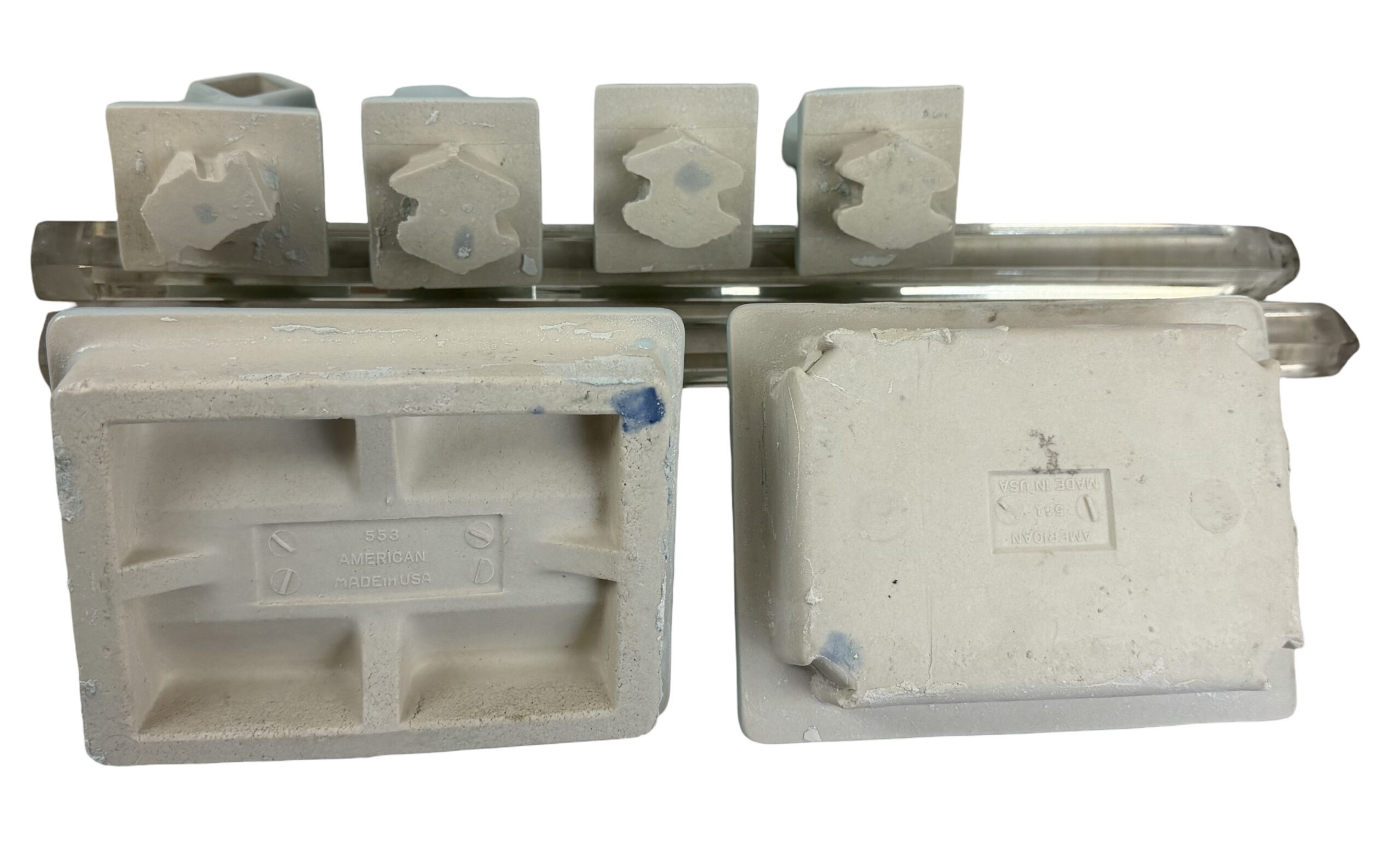 VBP1095 Vintage Mid Century c1940 Blue Porcelain Bathroom Accessories Restored - Image 6