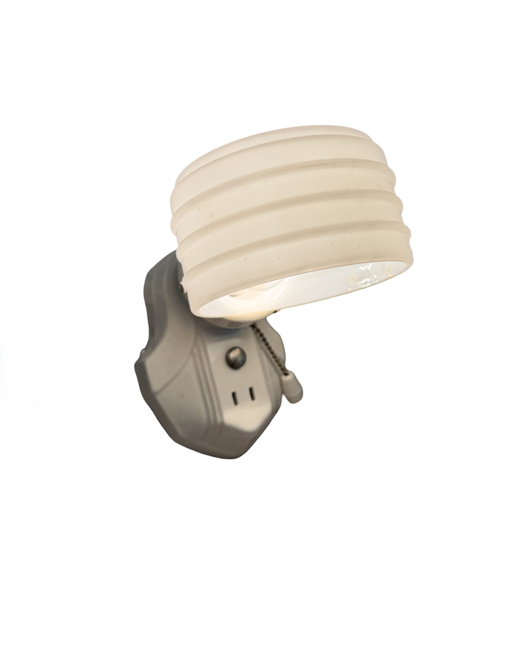 VL1312 Pair Antique Vintage Streamline Art Deco Porcelain Sconces c1920 Restored - Image 3