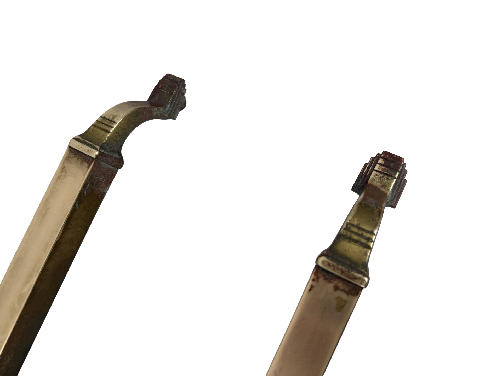 AH1038 Antique c1929 Bronze Commercial Door Pull Bars Minnesota Building St. Paul Restored Quantity! - Image 4