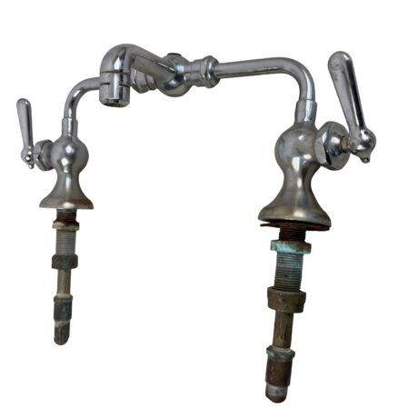 VP1006 Antique Vintage Nickel Plated Brass Bridge Faucet Chicago Faucet c1920s