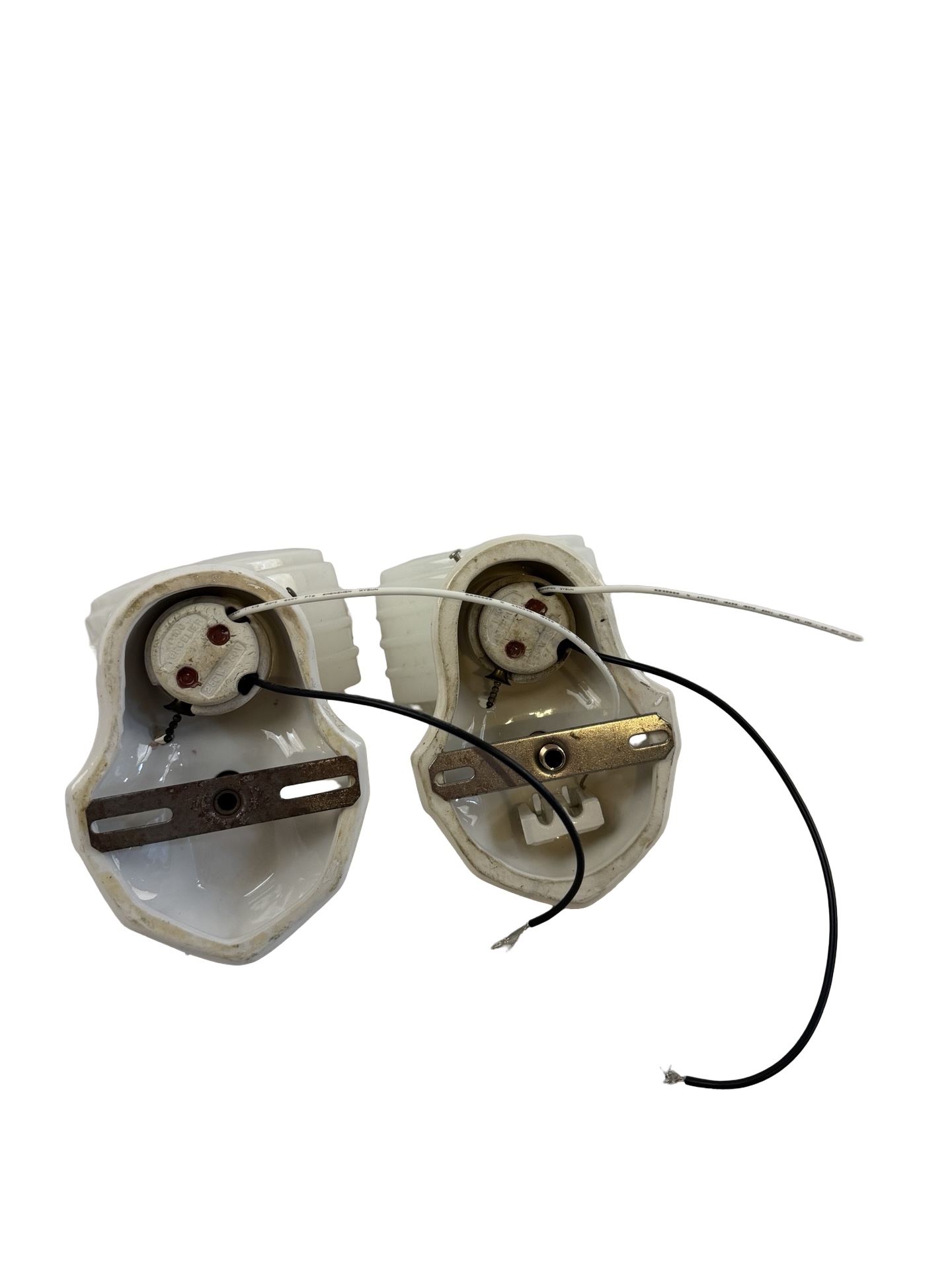 VL1312 Pair Antique Vintage Streamline Art Deco Porcelain Sconces c1920 Restored - Image 7