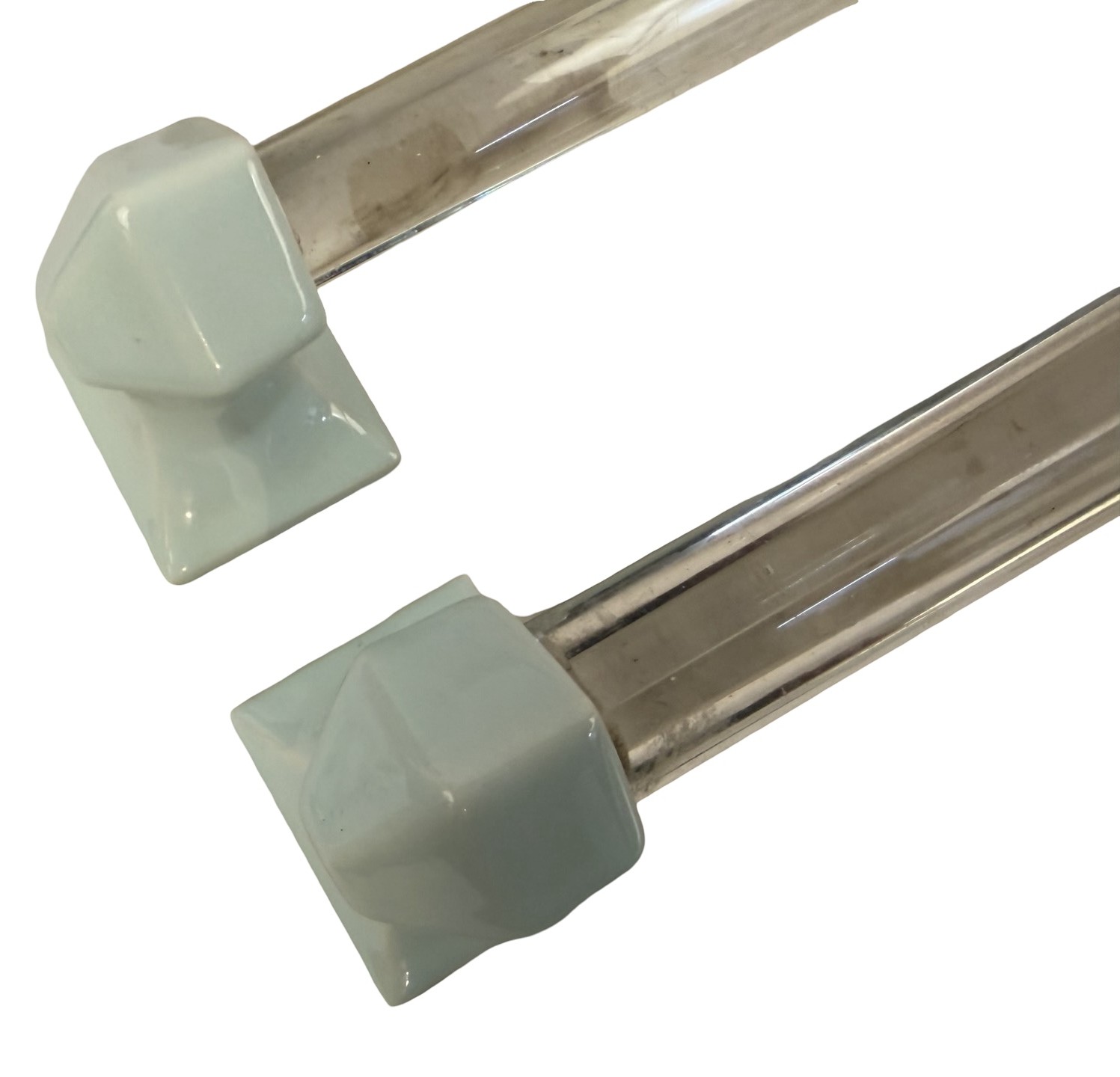 VBP1095 Vintage Mid Century c1940 Blue Porcelain Bathroom Accessories Restored - Image 5