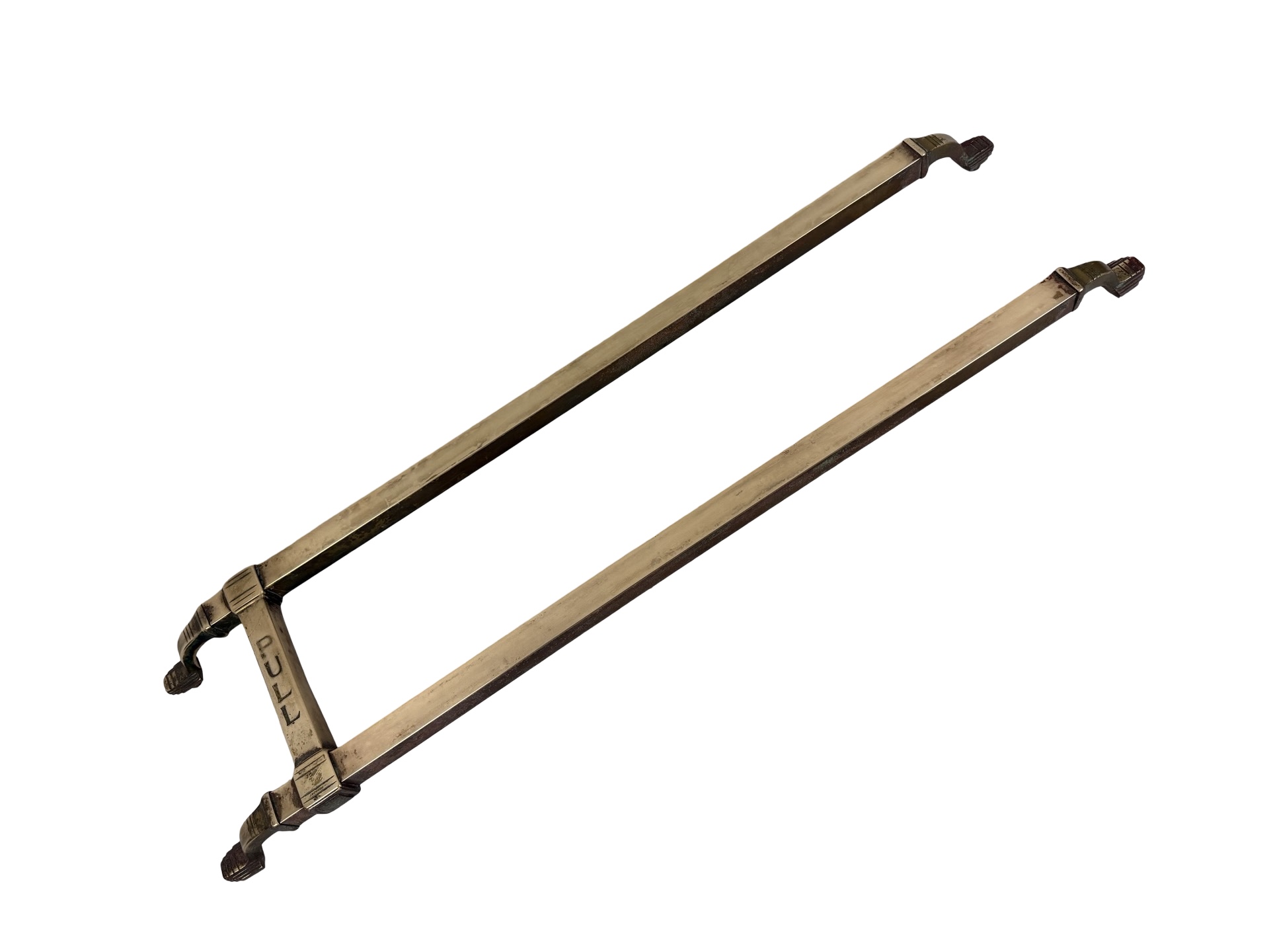 AH1038 Antique c1929 Bronze Commercial Door Pull Bars Minnesota Building St. Paul Restored Quantity!