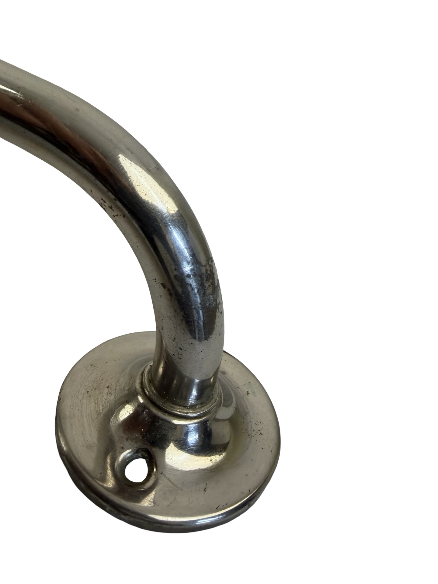 VBP1105 Antique c1910 One-Piece Nickel Plated Brass Towel Bar 32 in. Oversized - Image 3