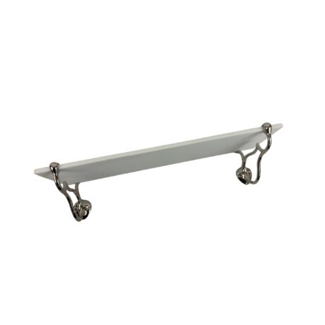 VBP1097 Antique Victorian San-O-La c1905 Nickel Mounts Milk Glass Shelf Restored