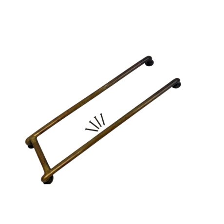 AH1039 Antique c1910 Brass Commercial Door Push Pull Bar Restored