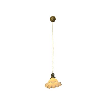 VL1354 Antique Craftsman c1916 Cord Pendant Porcelain Socket & Canopy Restored