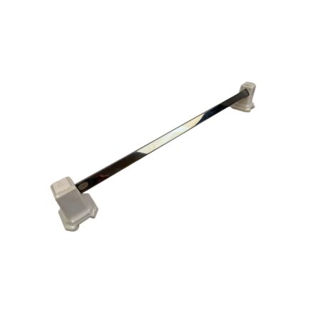 VBP1102 Vintage c1940 Mid Century Chrome Towel Bar Porcelain Ends