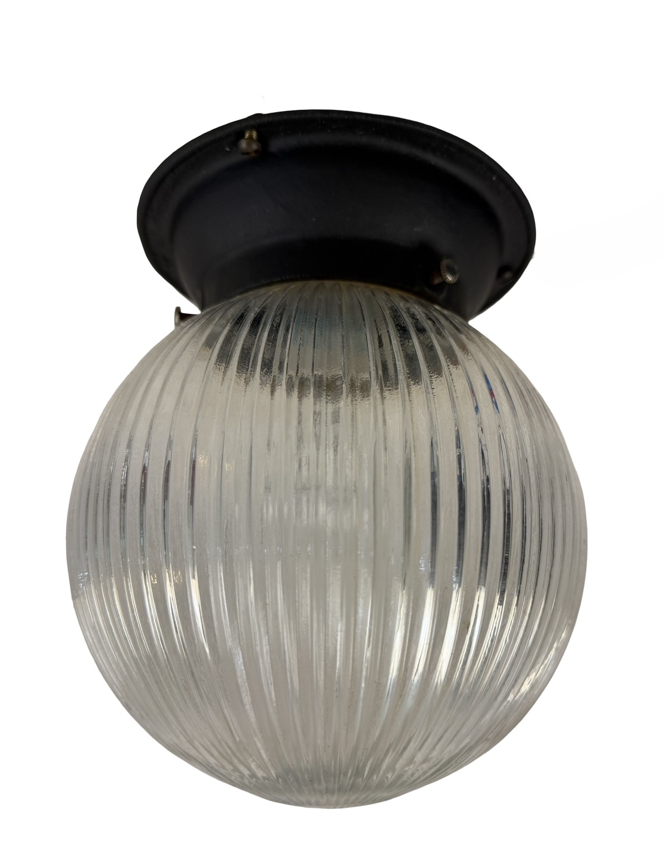 VL1324 Vintage c1930 Semi-Flush Mount Ceiling Light Prismatic Shade MINT - Image 2
