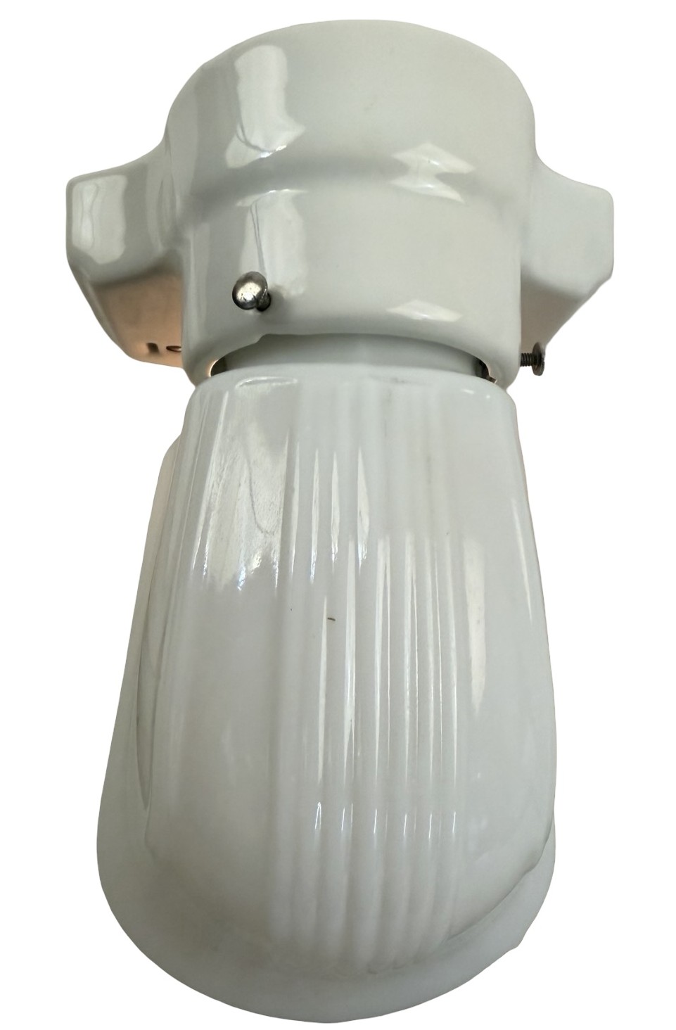 VL1334 Antique c1920s Art Deco Porcelain Sconce with Night Light RARE Restored - Image 6