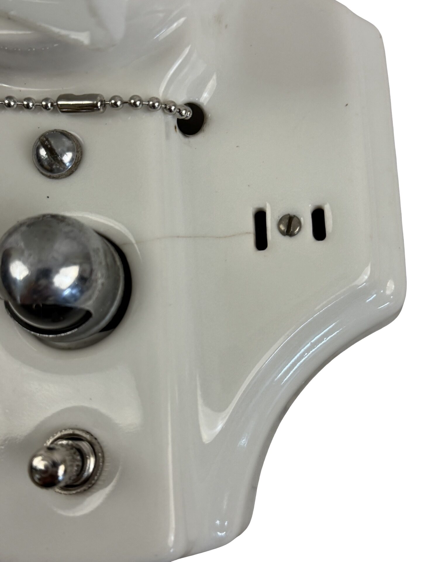 VL1334 Antique c1920s Art Deco Porcelain Sconce with Night Light RARE Restored - Image 8