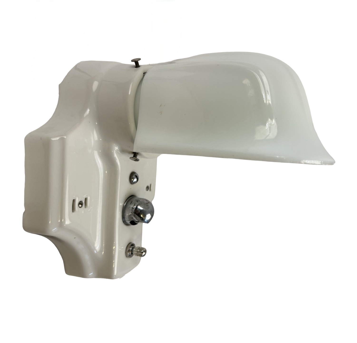 VL1334 Antique c1920s Art Deco Porcelain Sconce with Night Light RARE Restored - Image 2