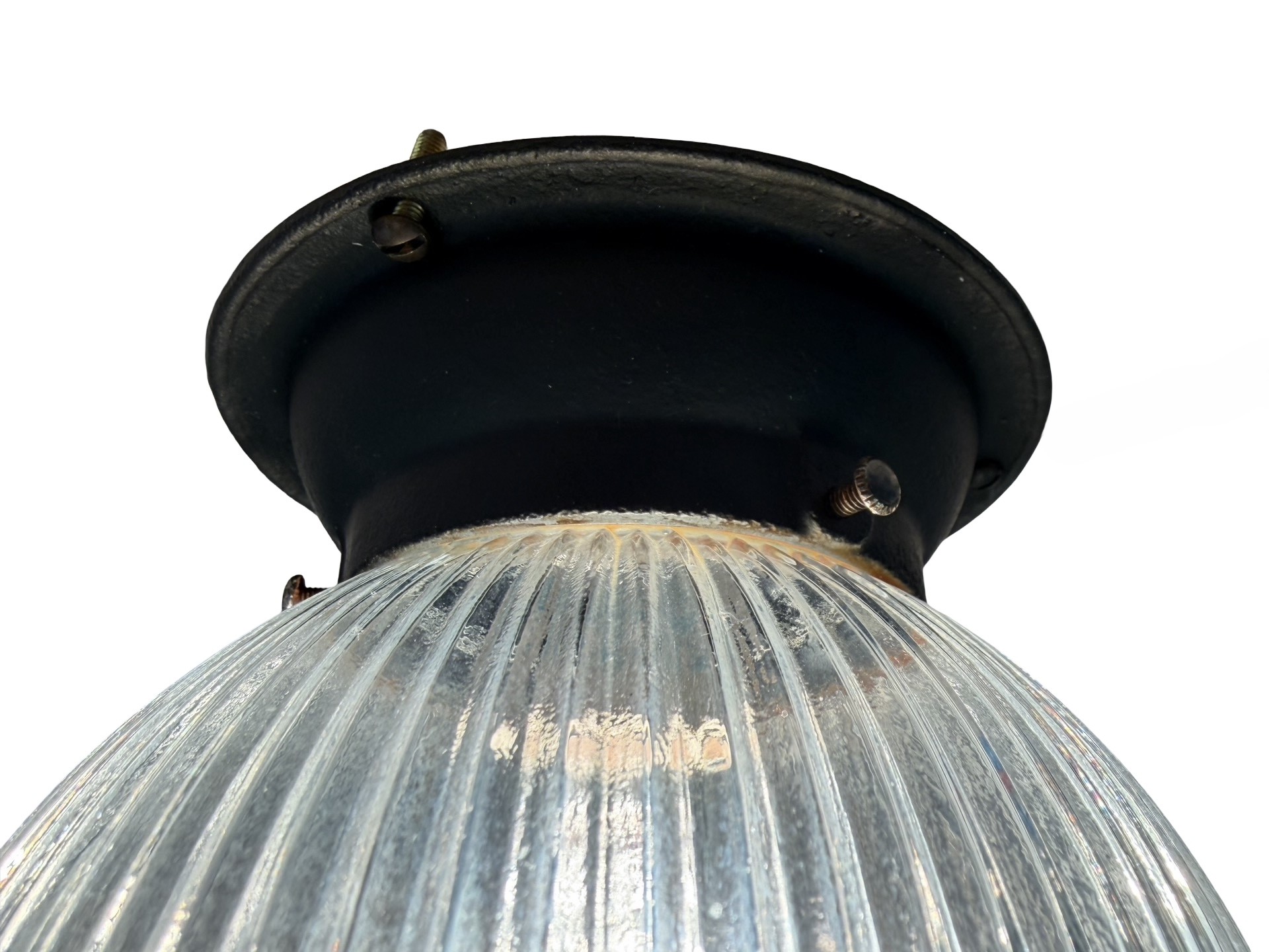 VL1324 Vintage c1930 Semi-Flush Mount Ceiling Light Prismatic Shade MINT - Image 3