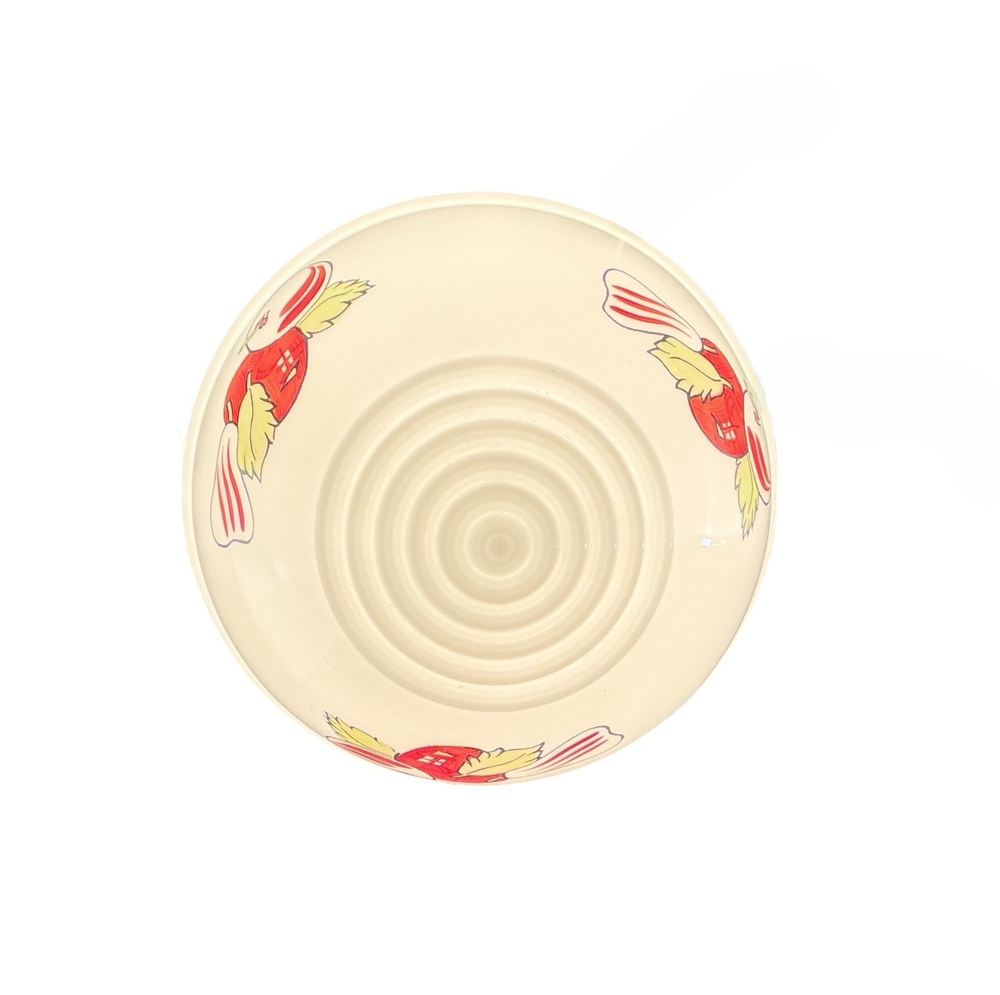 VL1328 Vintage c1930s Retro Chrome Ceiling Light Milk Glass Shade Fruit Restored - Image 4