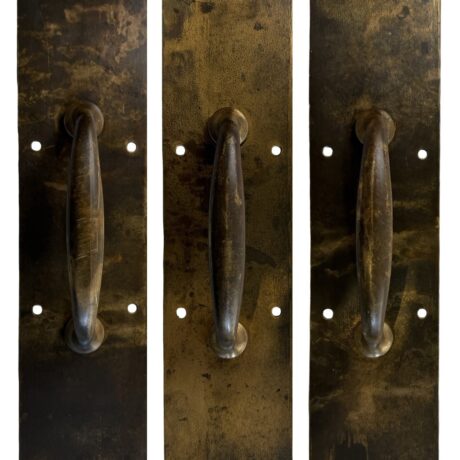 AH1040 Antique Vintage c1920 Large Brass Bar Pull School Salvage Restored