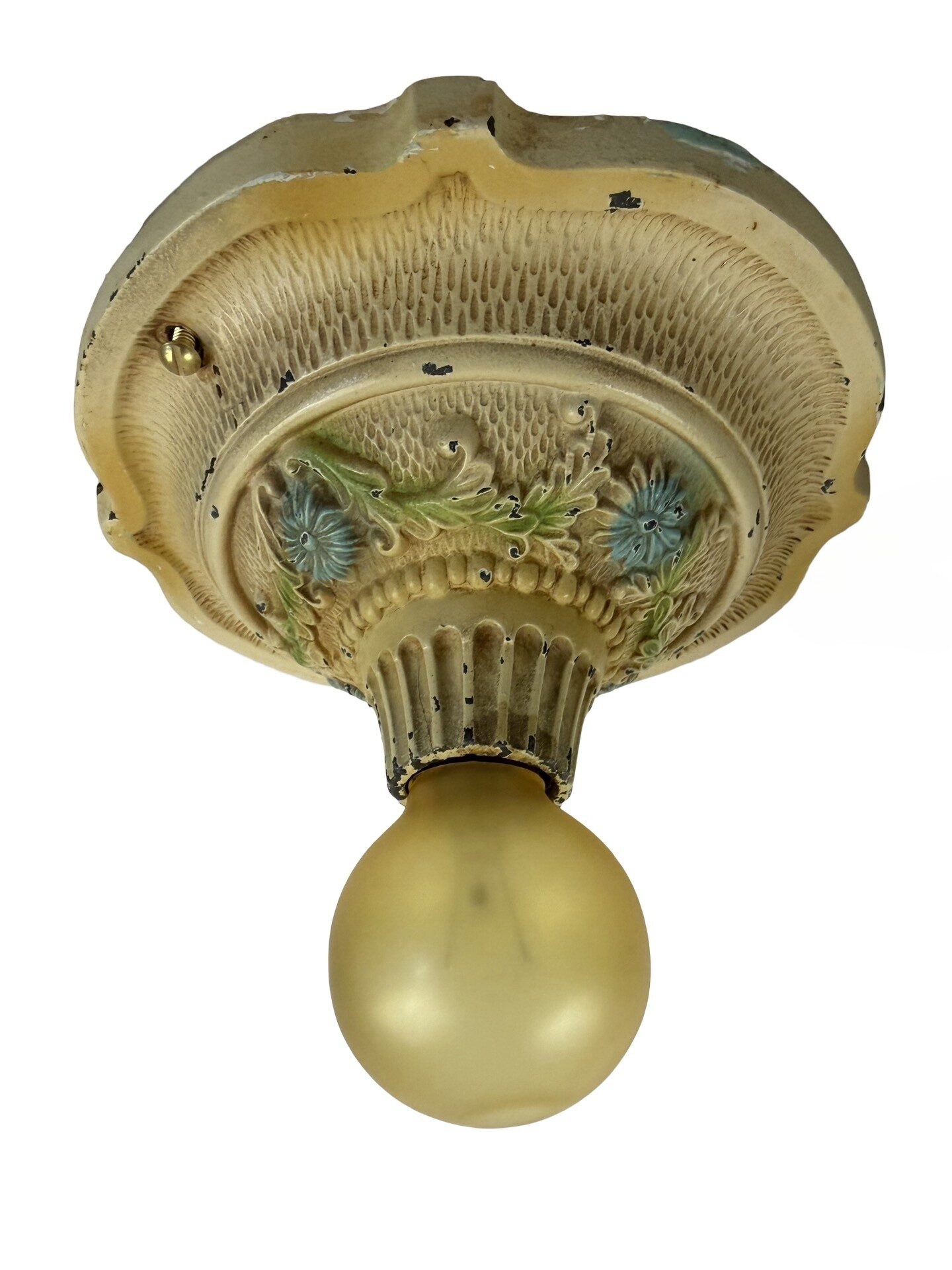 VL1326 Antique c1927 Cast Iron Flush Mount Light Midwest Lighting Restored - Image 2