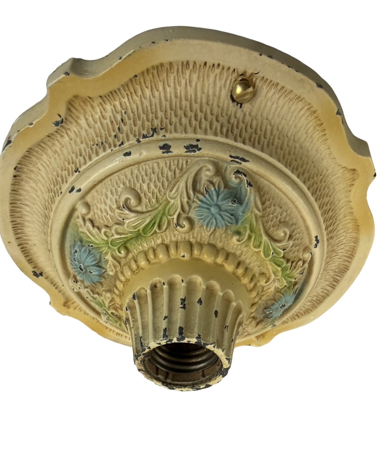 VL1326 Antique c1927 Cast Iron Flush Mount Light Midwest Lighting Restored - Image 3
