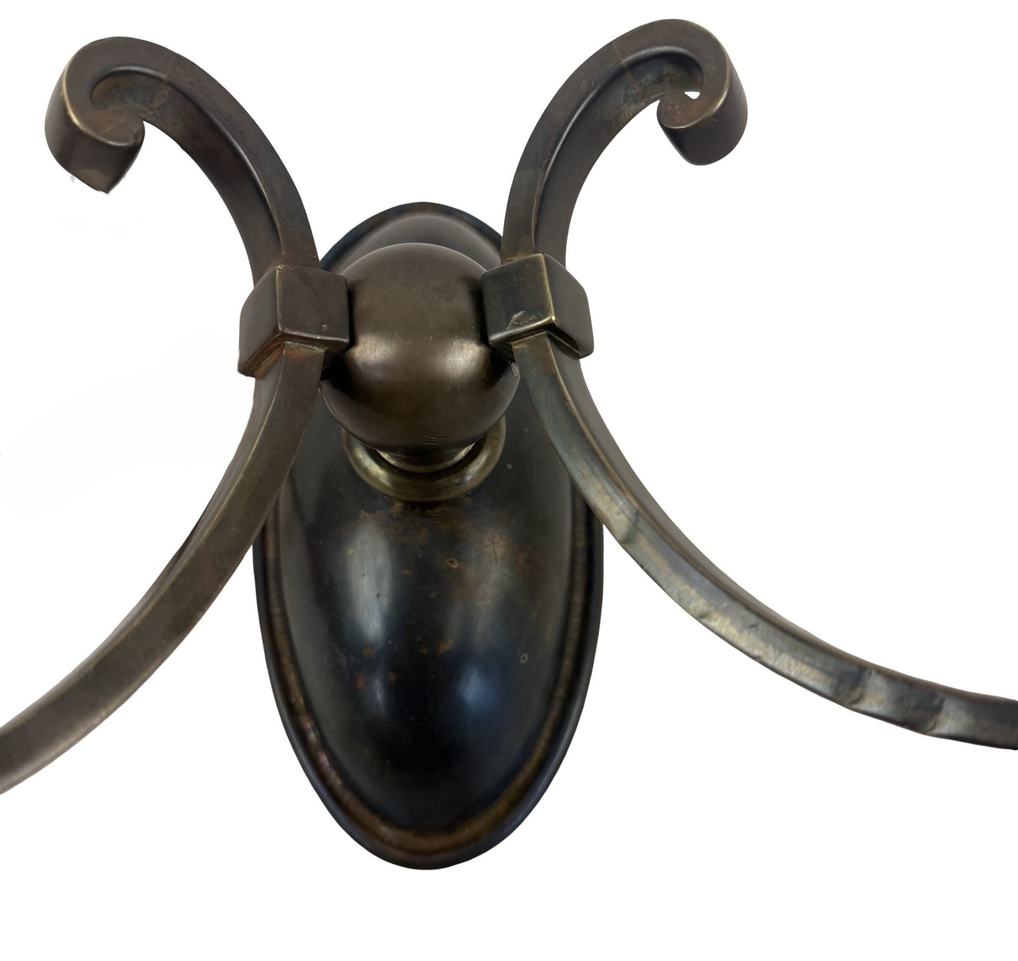VL1338 Antique c1915 Cast Bronze Monumental Double Sconce Converted Gas Restored - Image 7