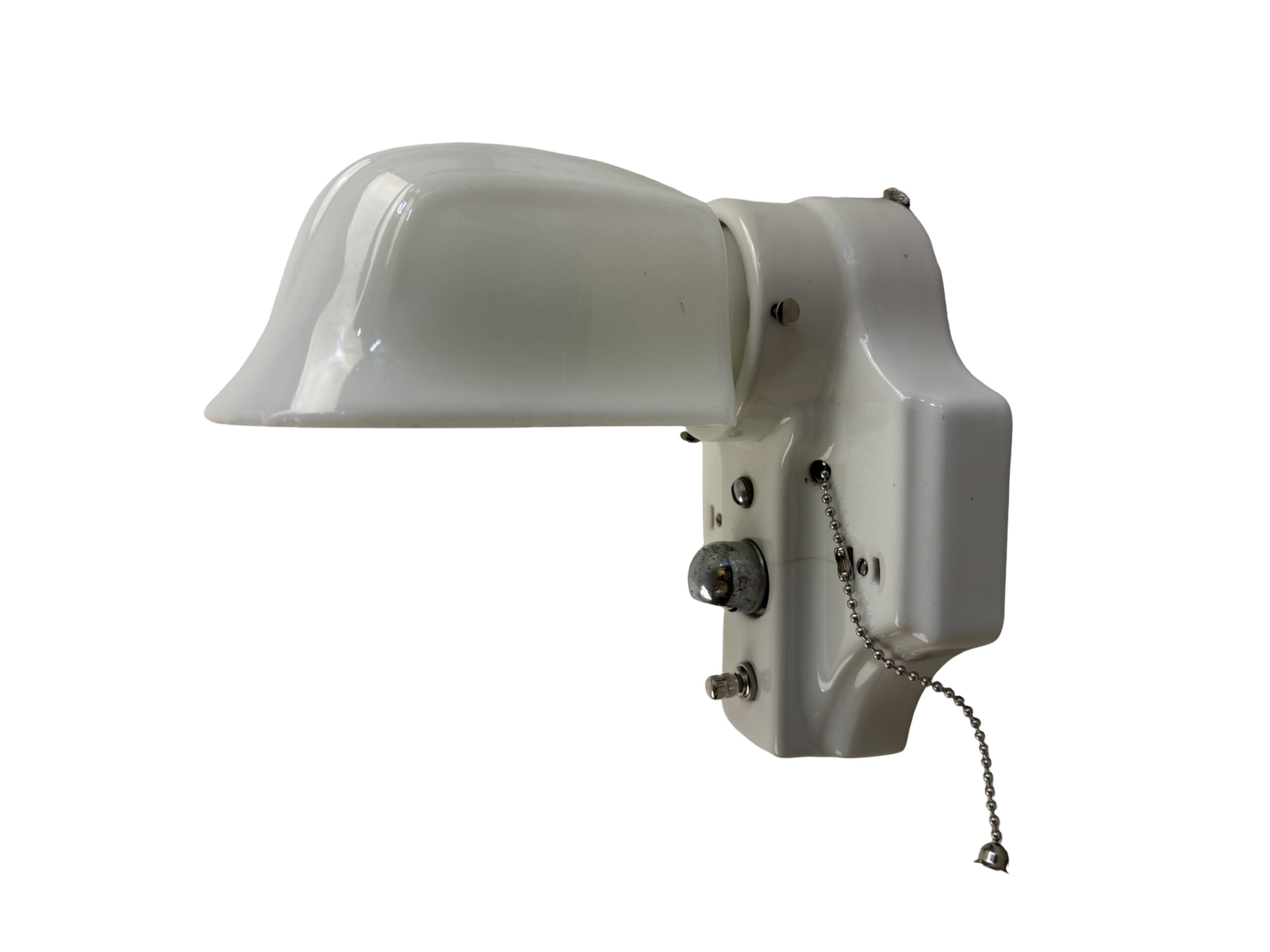 VL1334 Antique c1920s Art Deco Porcelain Sconce with Night Light RARE Restored - Image 3