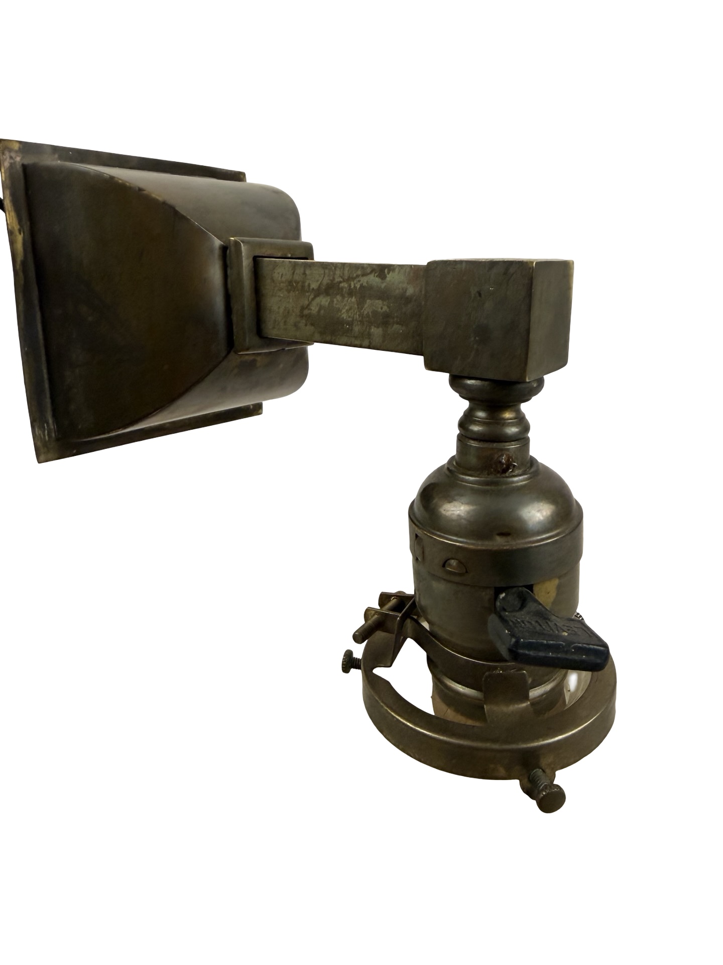 VL1325 Antique c1905 Craftsman Brass Beam Sconce Period Starburst Shade Restored - Image 5