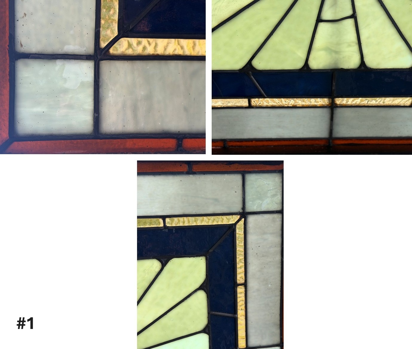 AG1098 Antique Aesthetic Era Victorian c1880 Stained Glass Window Restored - Image 3