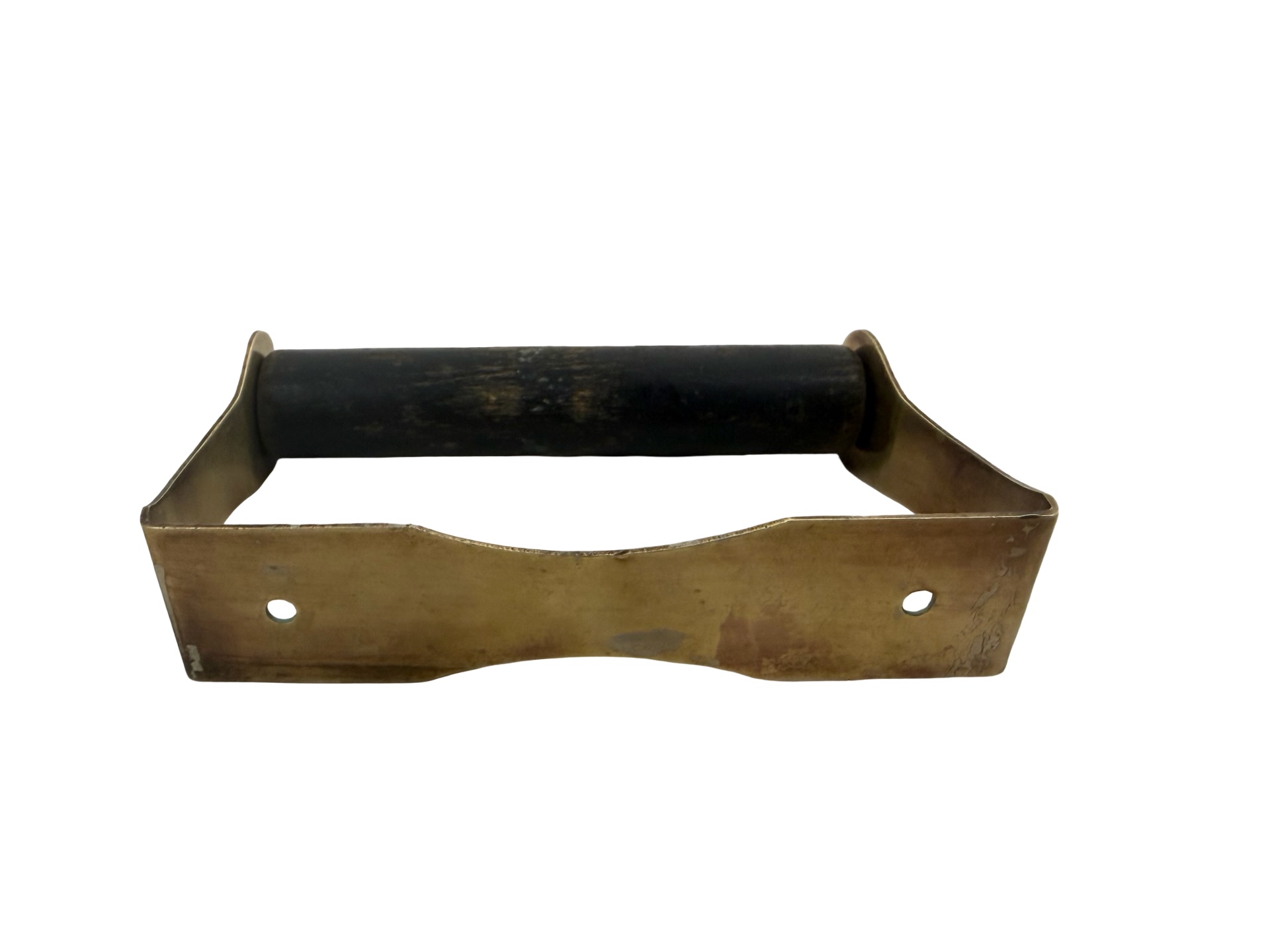VBP1112 Antique c1905 Brass San-O-La Toilet Paper Tissue Holder Restored - Image 5