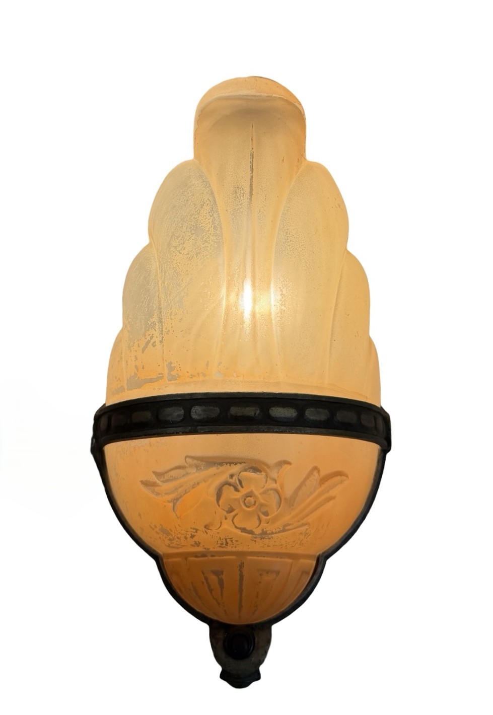 VL1366 Vintage c1930 Lincoln Art Deco Slip Shade Sconce RARE Restored - Image 2