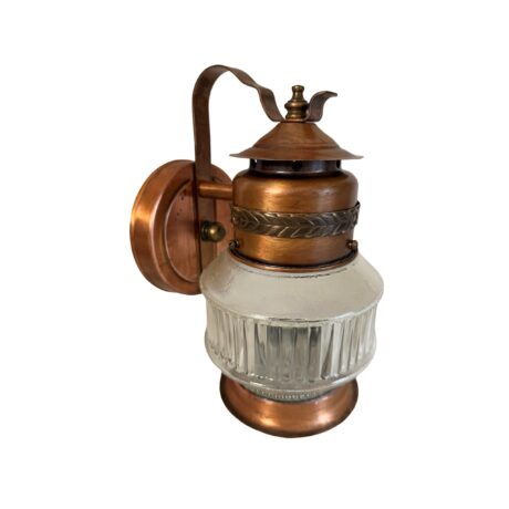 VL1367 Vintage c1940 Copper & Brass Jelly Jar Sconce Porch Light Restored