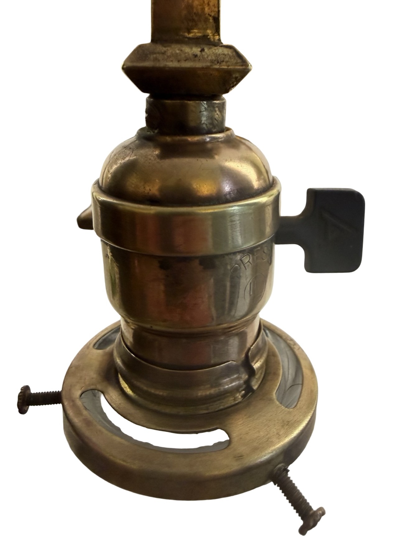 VL1345 Antique Vintage c1904 Craftsman Mission Brass 4-Arm Chandelier Restored - Image 4