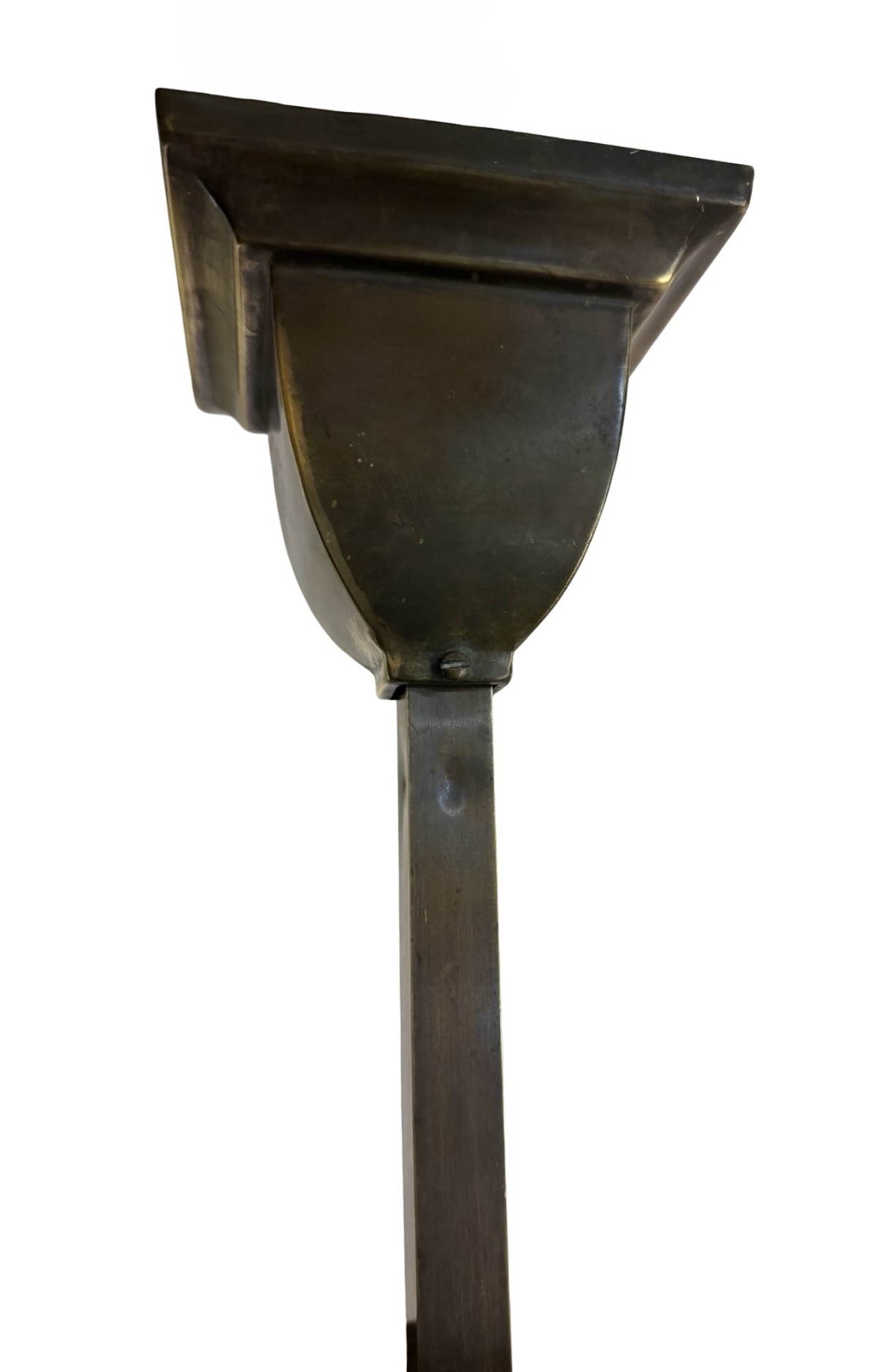 VL1362 Antique c1910 Brass Mission Craftsman 4-Arm Bare Bulb Chandelier Restored - Image 5