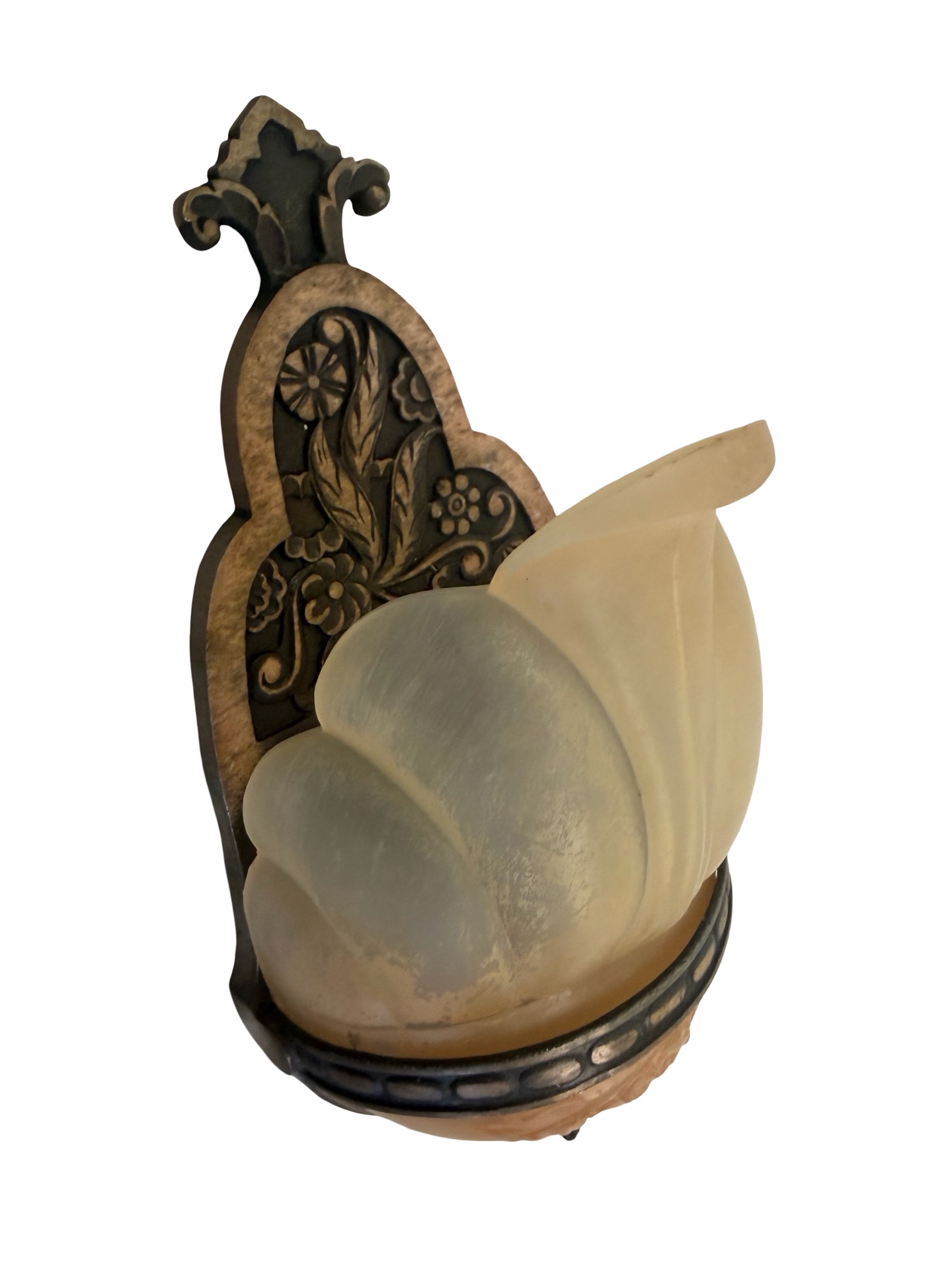 VL1366 Vintage c1930 Lincoln Art Deco Slip Shade Sconce RARE Restored - Image 4
