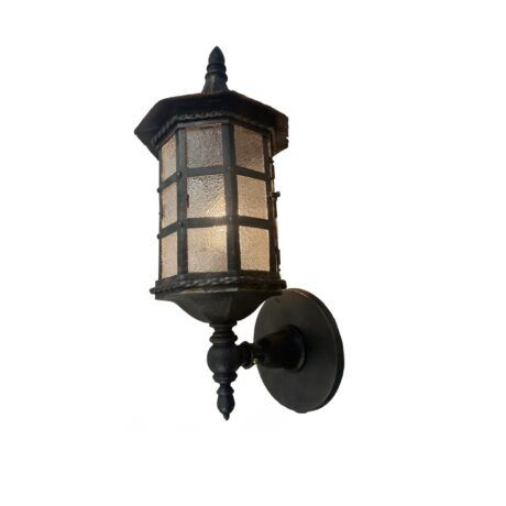 VL1370 Antique c1910 Cast & Wrought Iron Outdoor Sconce Coach Light Restored